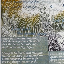 The Little Land (Robert Louis Stevenson) : Linocut + Solar Etching : Ruth Oaks